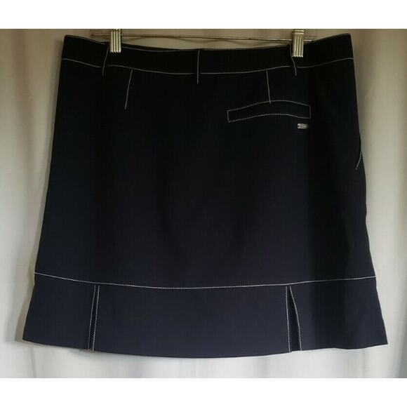 Cutter & Buck Annika Golf Tennis Skort Skirt US 12 Euro 42 Black Pockets preppy - Picture 2 of 4